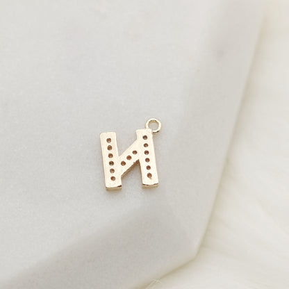 Sparkling Letter N Alphabet Charm