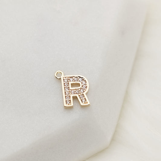 Sparkling Letter R Alphabet Charm