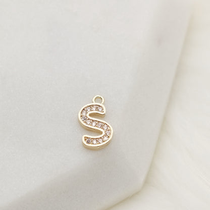 Sparkling Letter S Alphabet Charm