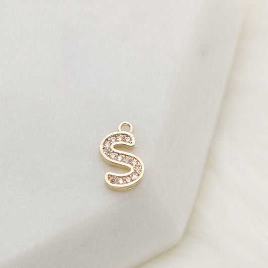 Sparkling Letter S Alphabet Charm