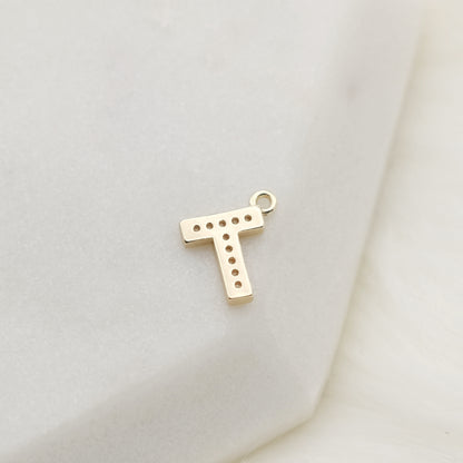 Sparkling Letter T Alphabet Charm