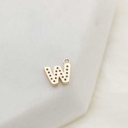 Sparkling Letter W Alphabet Charm