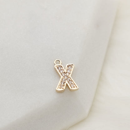 Sparkling Letter X Alphabet Charm
