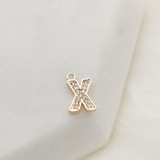 Sparkling Letter X Alphabet Charm