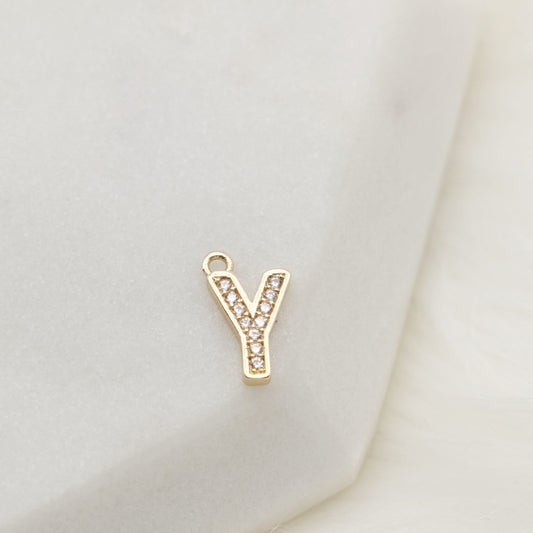 Sparkling Letter Y Alphabet Charm