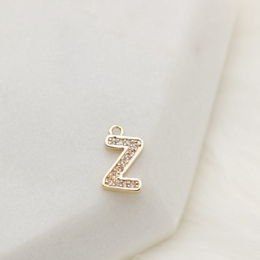 Sparkling Letter Z Alphabet Charm