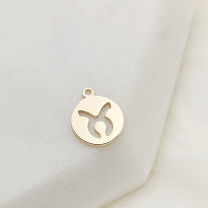 Round Tag Taurus Zodiac Charm