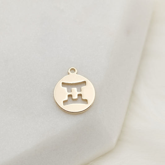 Round Tag Gemini Zodiac Charm