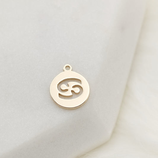 Round Tag Cancer Zodiac Charm