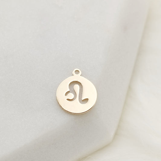 Round Tag Leo Zodiac Charm