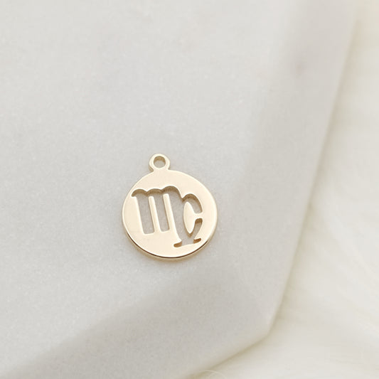 Round Tag Virgo Zodiac Charm