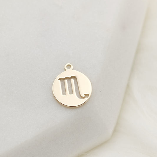 Round Tag Scorpio Zodiac Charm