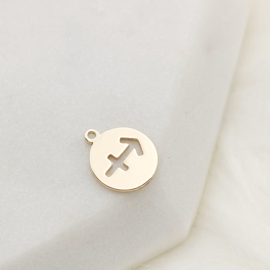 Round Tag Sagittarius Zodiac Charm