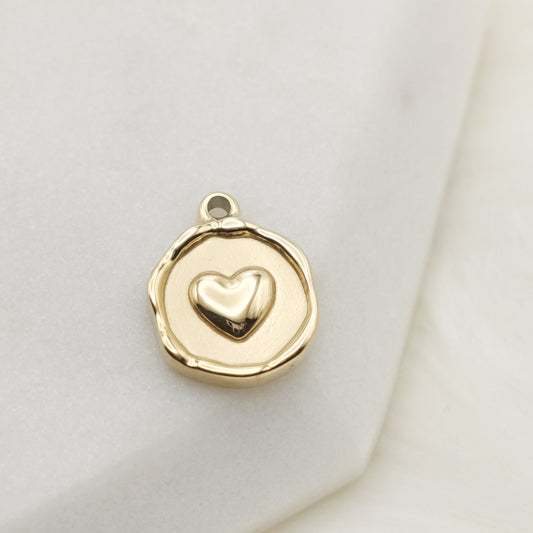 Freeform Disc Heart Charm