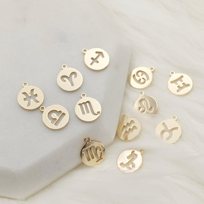 Round Tag Libra Zodiac Charm