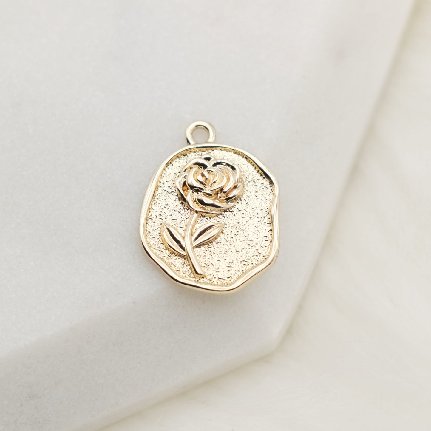 Freeform Disc Rose Charm