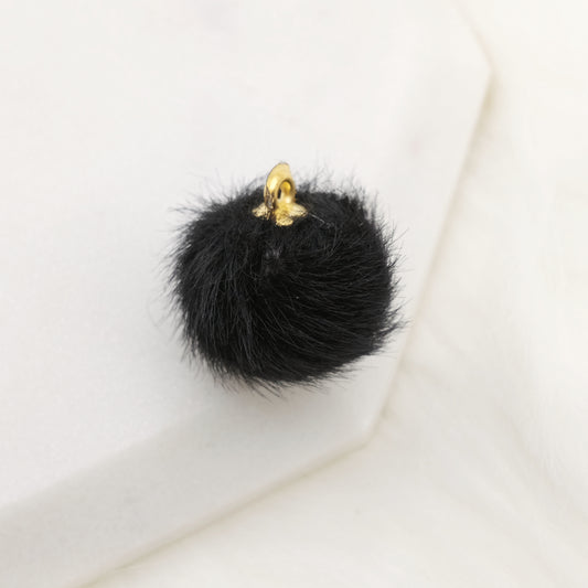 Black Pom Pom Pop Charm