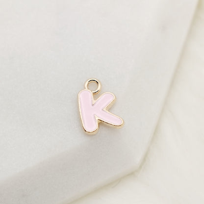 Enamel Letter K Alphabet Charm