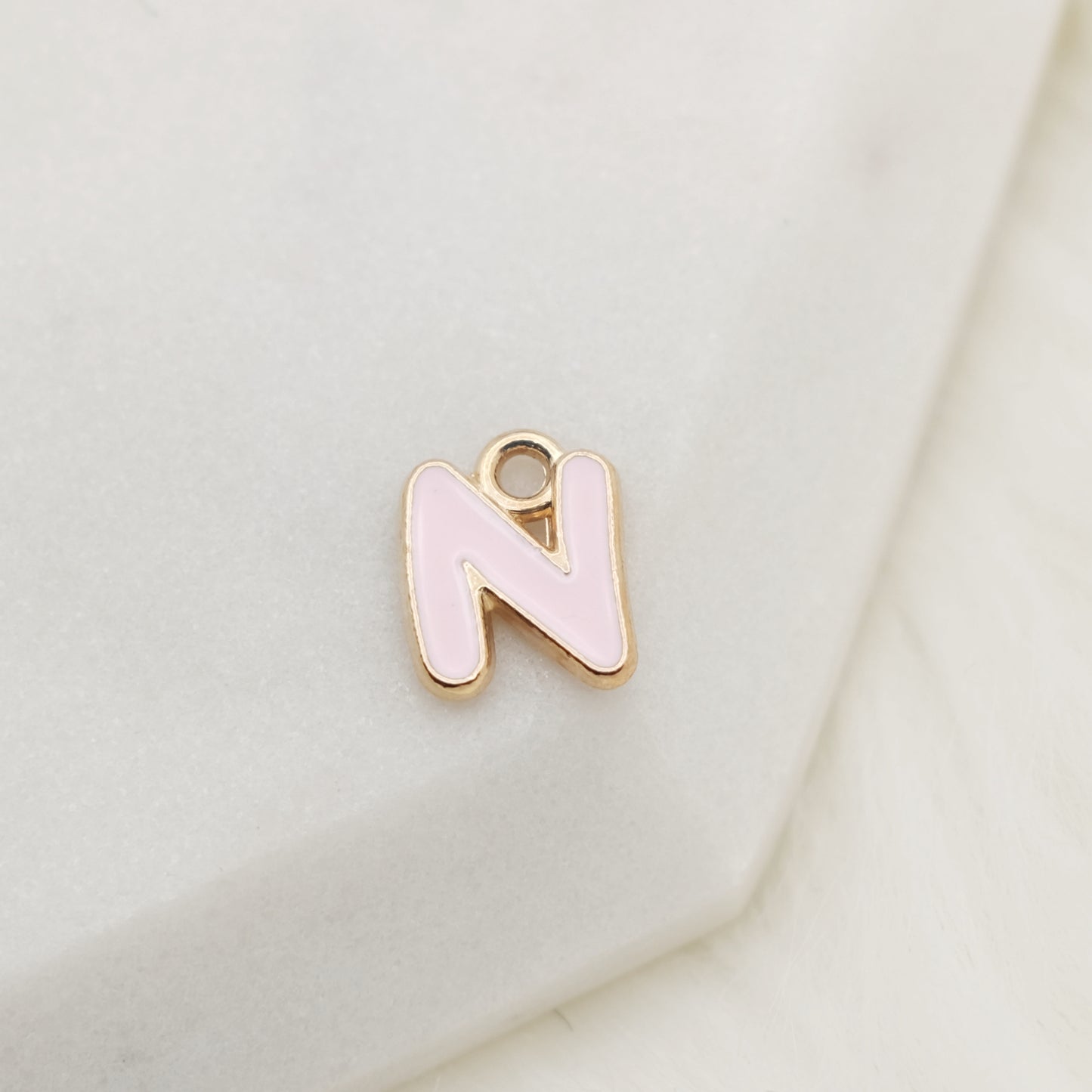 Enamel Letter N Alphabet Charm