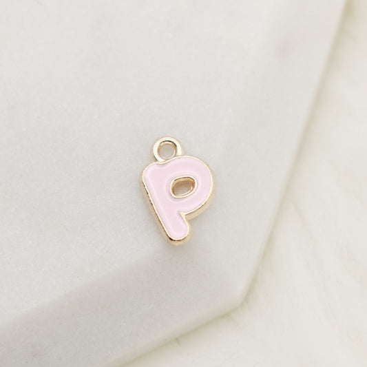 Enamel Letter P Alphabet Charm