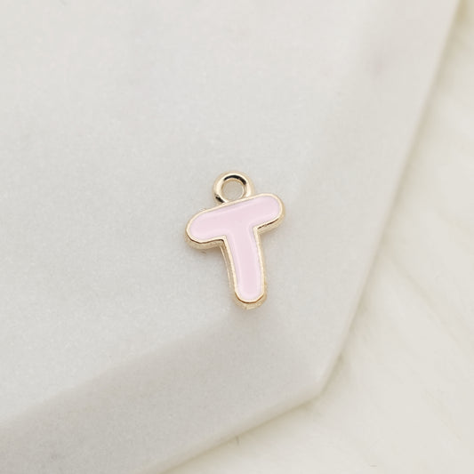 Enamel Letter T Alphabet Charm