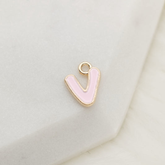 Enamel Letter V Alphabet Charm