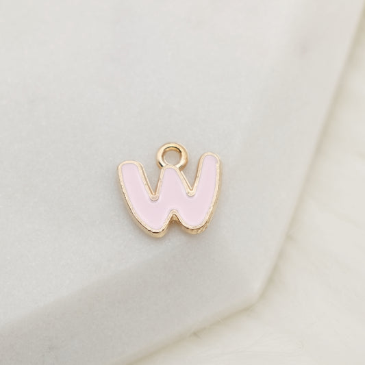 Enamel Letter W Alphabet Charm