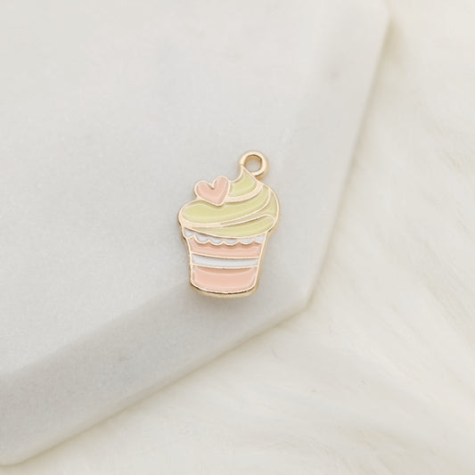 Enamel Happy Cupcake Charm