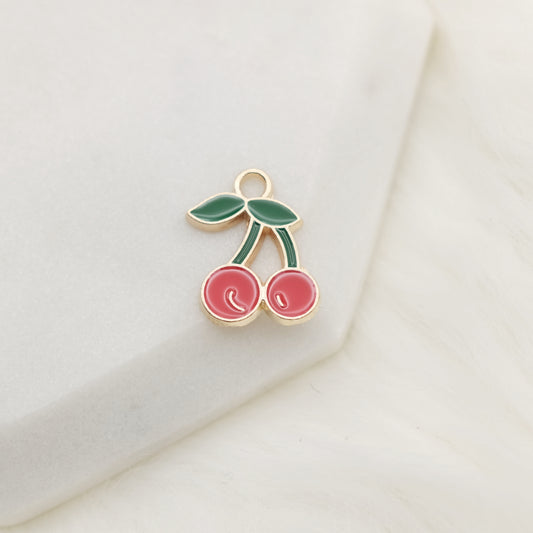 Enamel Charming Cherry Charm