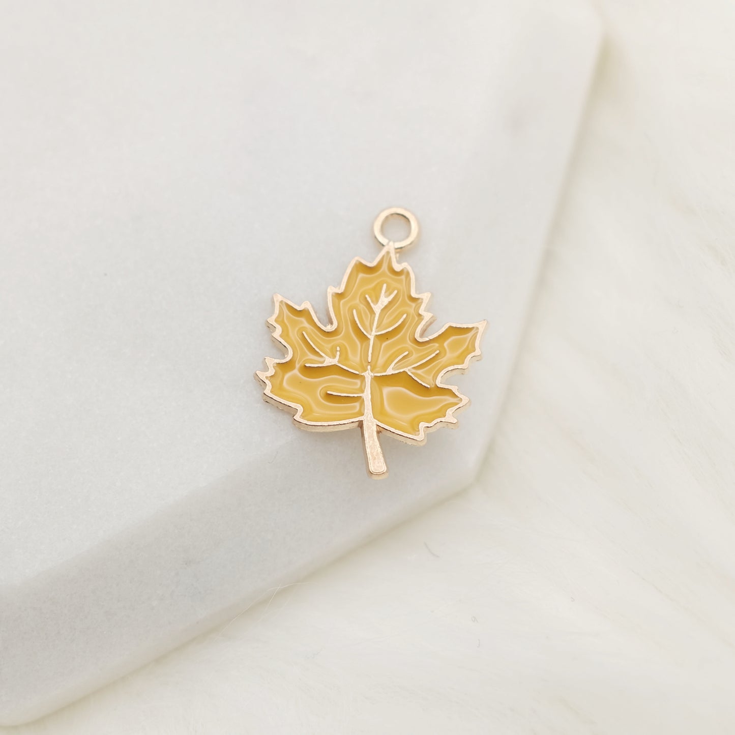 Enamel Maple Leaf Charm