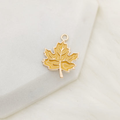 Enamel Maple Leaf Charm