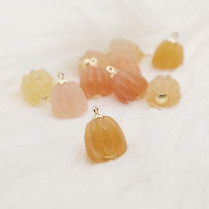 Golden Jade Tall Pumpkin Charm