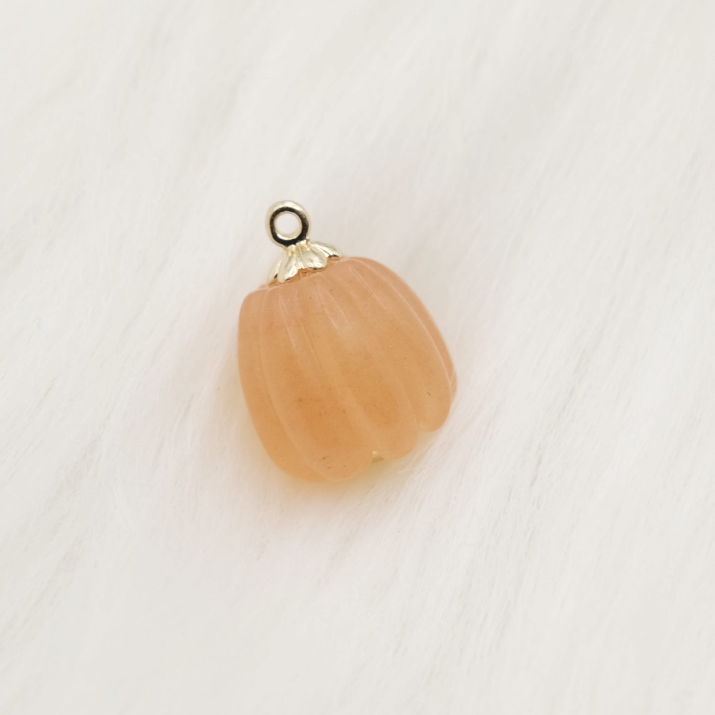 Golden Jade Tall Pumpkin Charm