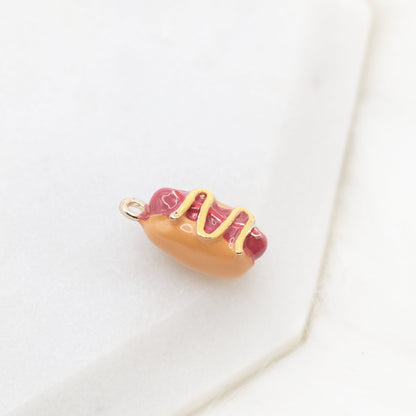 Enamel Hotdog Hustle Charm