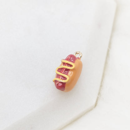 Enamel Hotdog Hustle Charm