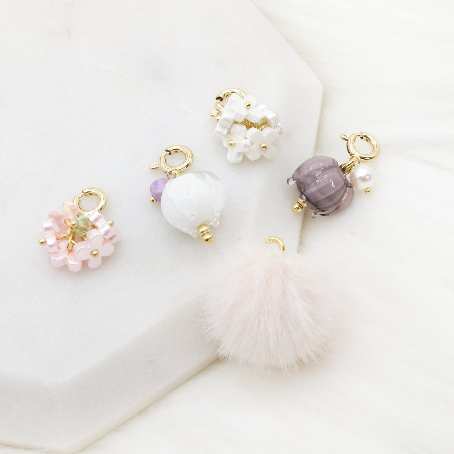 Peony Blossom Pom Pom Pop Charm