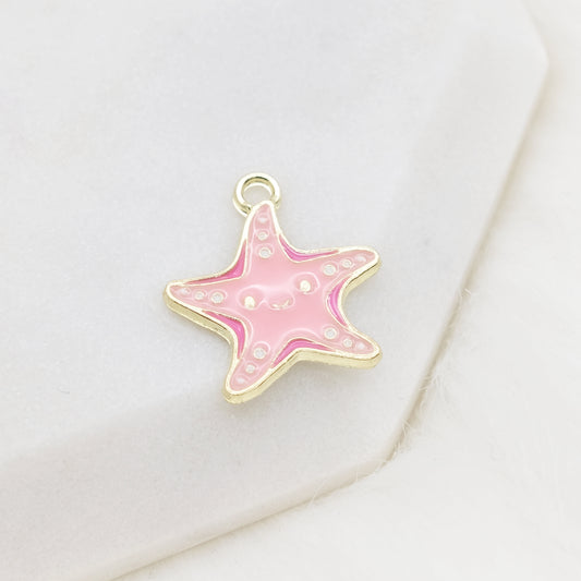 Enamel Pink Starfish Charm