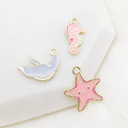 Enamel Pink Starfish Charm