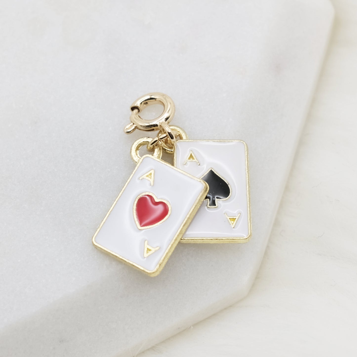 Enamel Double Ace Charm