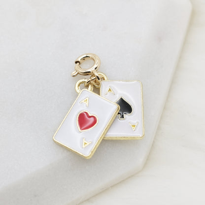 Enamel Double Ace Charm