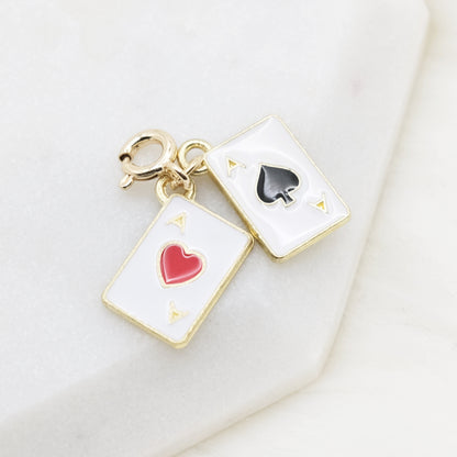 Enamel Double Ace Charm