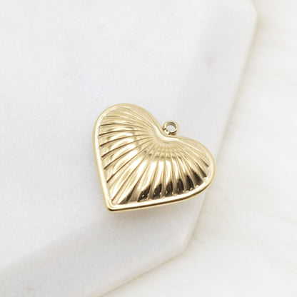 Contour Heart Pendant Charm