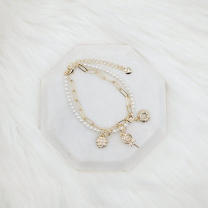 Sweet Tooth Artisan Pearl Chain Bracelet