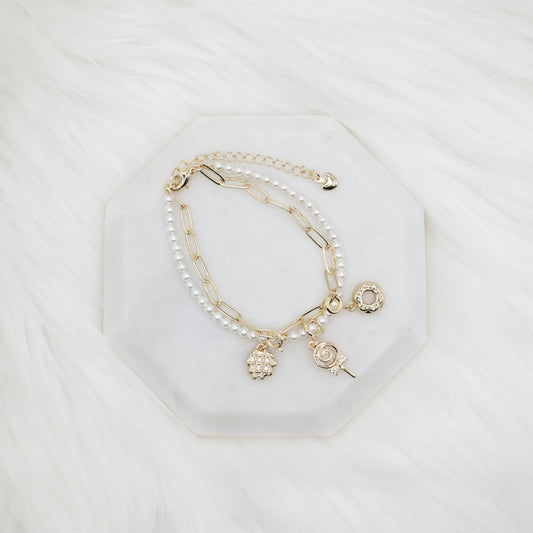 Sweet Tooth Artisan Pearl Chain Bracelet