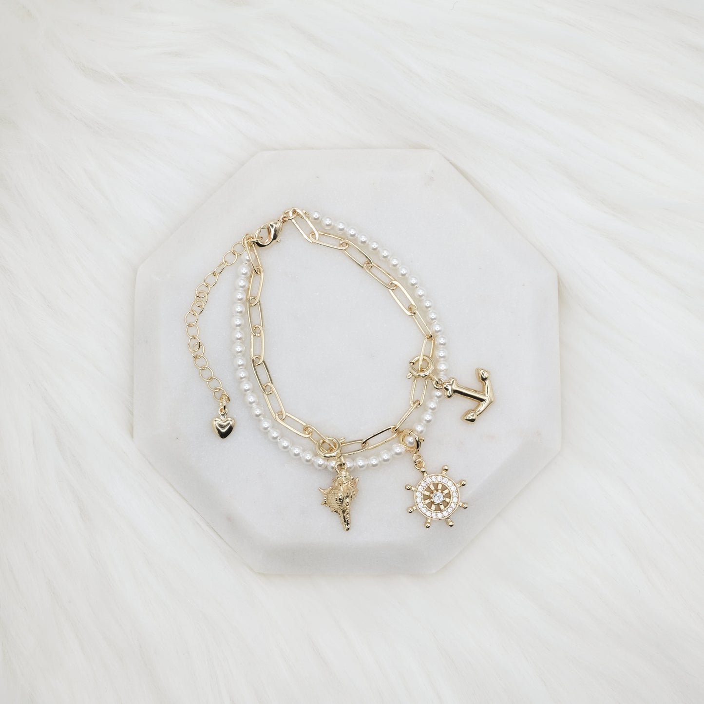 Ocean’s Echo Artisan Pearl Chain Bracelet
