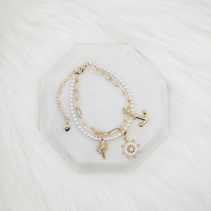 Ocean’s Echo Artisan Pearl Chain Bracelet