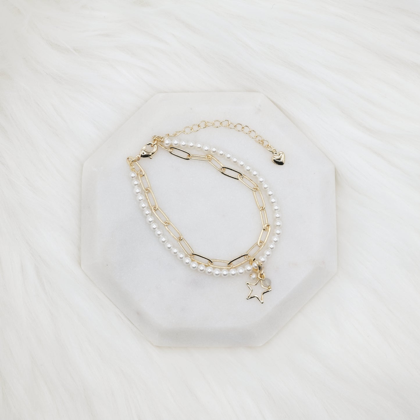 Birth Stone Artisan Pearl Chain Bracelet