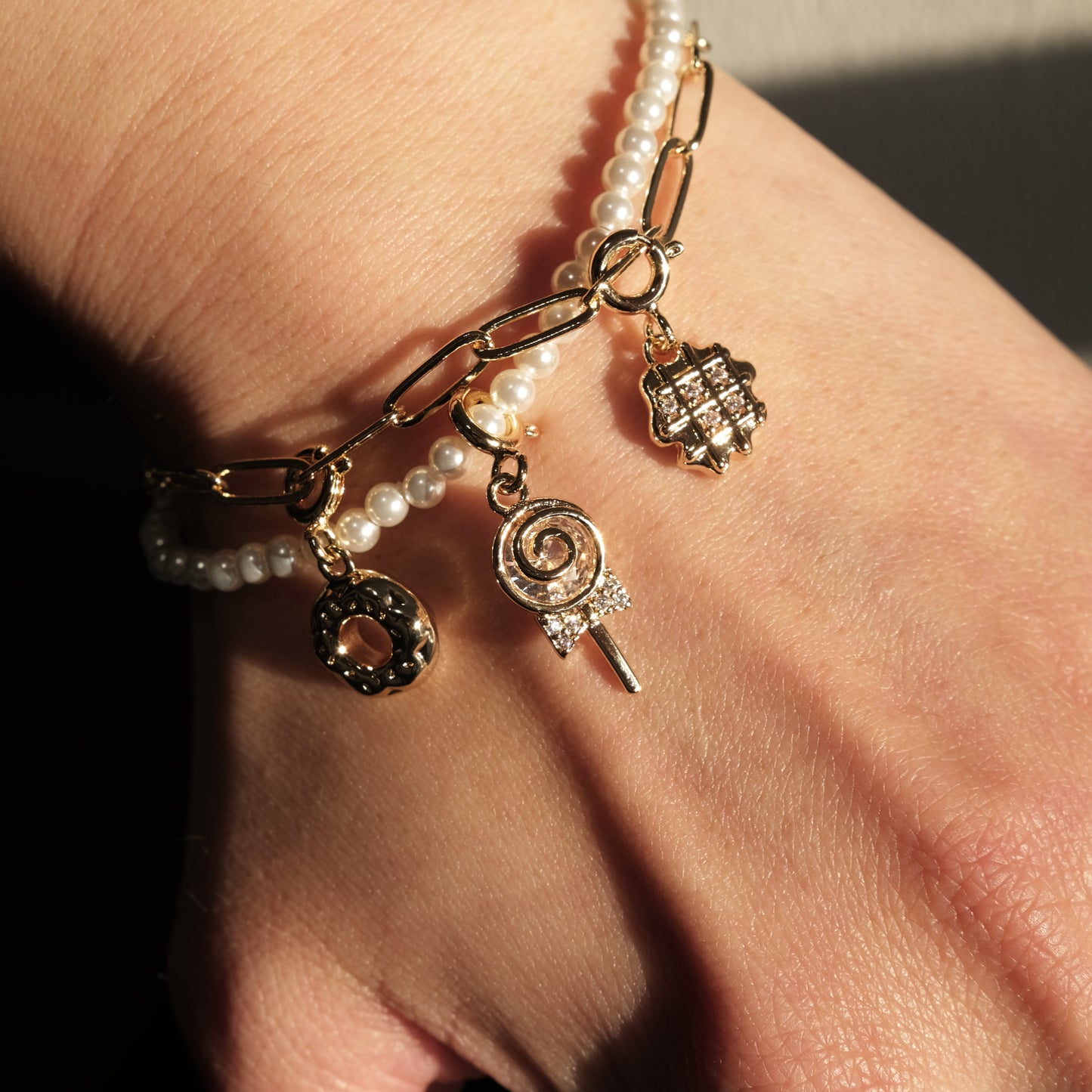 Sweet Tooth Artisan Pearl Chain Bracelet