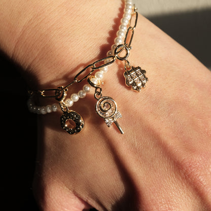 Sweet Tooth Artisan Pearl Chain Bracelet