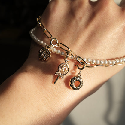 Sweet Tooth Artisan Pearl Chain Bracelet